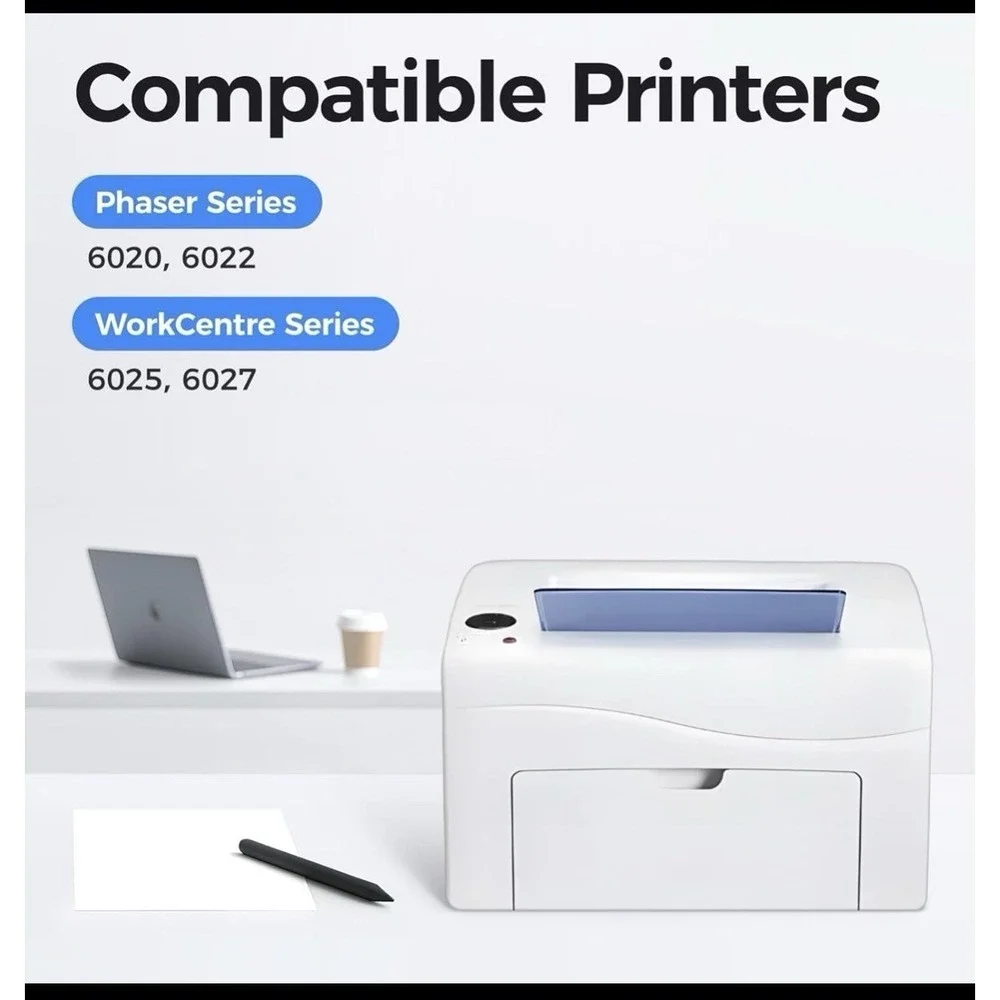 JCTONER 6022/6027 Toner 4-Pack (Black & Cyan NEW, Magenta & Yellow USED) *READ*